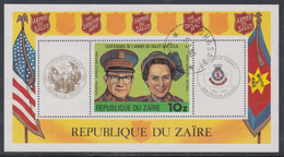 Zaïre BF N° 19 O Centenaire De L'armée Du Salut Aux Etats-Unis, Le  Bloc Sans Charnière, TB - Used Stamps