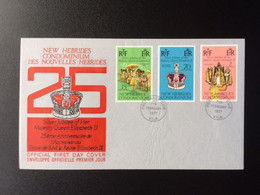 NEW HEBRIDES 1977 FDC SILVER JUBILEE NIEUWE HEBRIDEN - FDC