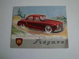 Automobile RENAULT La" Frégate"1952,jolie Plaquette,dessins Geo Ham - Cars