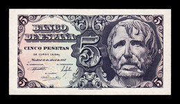 España Spain 5 Pesetas Seneca 1947 Pick 134 Serie D SC UNC - 5 Peseten