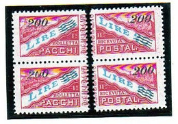 1948 San Marino Saint Marin PACCHI POSTALI SOPRASTAMPATI 200 Lire Su 25 MNH** 2 Valori Separati Male - Paketmarken