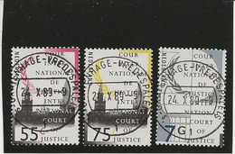 PAYS BAS -TIMBRES SERVICE - COUR INTERNATIONALE DE JUSTICE DE LA HAYE- N° 43 A 45 OBLITERE -ANNEE 1989 - Dienstmarken