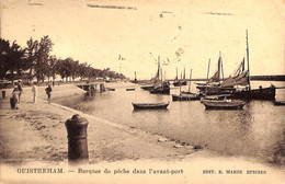 14 - Ouistreham - Barques De Pêche Dans L'avant-port (Edit. E Marie, Epicier) - Ouistreham