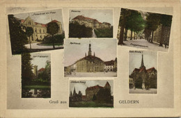 GELDERN, Pensionat, Kaserne, Rathaus, Schloss, Kath. Kirche (1922) AK - Geldern
