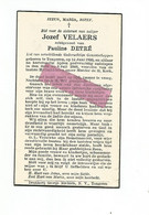 DD 964. JOZEF VELAERS Echtg. P. Detré - °TONGEREN 1900 En Aldaar + 1946 - Devotion Images