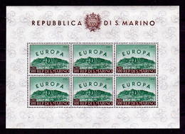 1961 San Marino Saint Marin EUROPA CEPT FOGLIETTO Di 6v. MNH** EUROPE BF Souvenir Sheet 1 - Blocchi & Foglietti