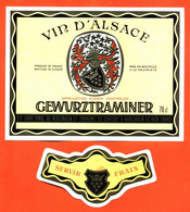 Etiquette + Collerette Ancienne Neuve De Vin D'alsace Gewurztraminer Société Au Chateau à Beblenheim - 70 Cl - Gewurztraminer