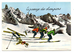 Illustrateur  ??????  -- Images De Chez Nous--1968 - Humour-Le Passage Des Champions (ski)........à Saisir - Humor