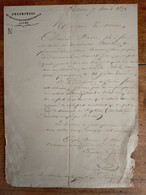 1852 ST-ETIENNE  Inspection Du Service Des Enfants Trouvés Loire Pour PERIGNEUX Les BIAUD - Manuscripts