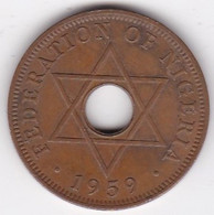 Nigeria 1 Penny 1959 Elizabeth II, En Bronze, KM# 2 - Nigeria