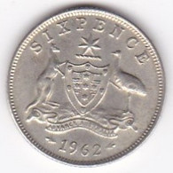 Australie 6 Pence 1962 Melbourne Elizabeth II, En Argent . KM# 58 - Sixpence