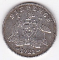 Australie 6 Pence 1921 Melbourne George V, En Argent . KM# 25 - Sixpence