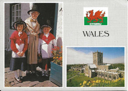 Pays De Galles. CPM. Pembrokeshire. Saint David's. St. David's Cathedral. Welsh National Costume. - Pembrokeshire