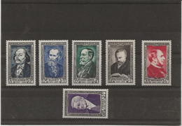 SERIE CELEBRITES FRANCAISES N°930 A 935 -NEUVE CHARNIERE -ANNEE 1952 -COTE 35 € - Neufs