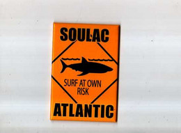 Magnet Format  7,4x5,8 Cm SOULAC Atlantique Surf At Own Risk, Requin? - Toerisme