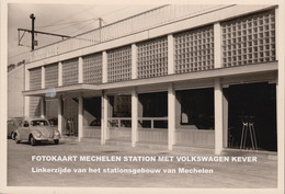 FOTOKAART MECHELEN STATION MET VOLKSWAGEN KEVER / Linkerzijde Van Het Stationsgebouw Van Mechelen - Mechelen