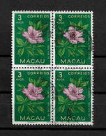 MACAU - 1953 Md#375 BLOCK OF 4 USED (STB18-02) - Probe- Und Nachdrucke