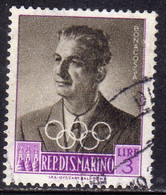 REPUBBLICA DI SAN MARINO 1959 PREOLIMPICA BONACOSSA LIRE 3 USATO USED OBLITERE' - Usati