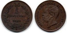 Italie -   5 Centesimi 1862 N TB+ - 1861-1878 : Víctor Emmanuel II