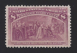 US #236 1893 Magenta Perf 12 Mint NG VF SCV $55 - Neufs