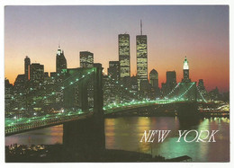 AB1598 New York - Night View Of Lower Manhattan With The Brooklyn Bridge - Skyline / Viaggiata 1996 - Mehransichten, Panoramakarten