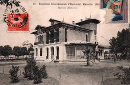 9210 MARSEILLE MAISON MODERNE Exposition Internationale D'Electricité 1908       ( Recto-verso) 13 Bouches Du Rhône - Internationale Tentoonstelling Voor Elektriciteit En Andere