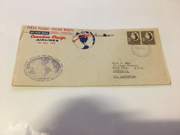 (2 G 2) Australia Flight Cover - 1st Flight Polar Route - 1955 (Canadian Pacific) To Australia (Sydney To Amsterdam) - Erst- U. Sonderflugbriefe