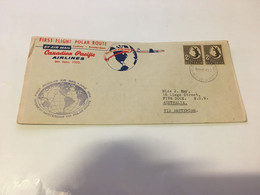 (2 G 2) Australia Flight Cover - 1st Flight Polar Route - 1955 (Canadian Pacific) To Australia (Sydney To Amsterdam) - First Flight Covers
