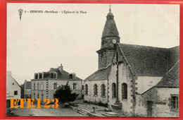 Erdeven - L'église Et La Place  - 56 Morbihan - Erdeven
