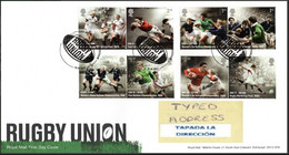 GROSSBRITANNIEN GRANDE BRETAGNE GB 2021 RUGBY UNION STAMP SET 8V FDC SG 4597-604 MI 4872-79 YT 5271-78 SC 4772-79 - 2021-... Ediciones Decimales