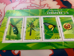 Hong Kong Stamp S/s Insects Butterfly Dragonfly MNH - Neufs