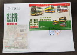 Hong Kong Buses 2013 Bus Transport Vehicle (FDC) *color PMK *rare - Storia Postale