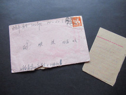 VR China 1955 Verwendet 1963 Umschlag Mit Freimarken Werktätige Michel Nr. 302 EF Brief Mit Inhalt - Covers & Documents