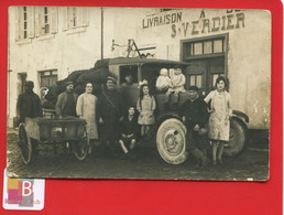 ILE RE Rare Carte Photo Marchand Combustible Verdier Charbon Livraison Domicile Camion Famille - Ile De Ré