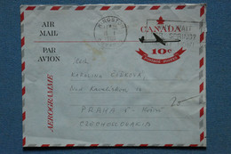 AR9 CANADA    BELLE LETTRE  1956 KINGSTON  POUR PRAHA TCHAQUIE + AFFRANCH . PLAISANT - Posta Aerea