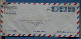 AR9 CANADA    BELLE LETTRE  1950 PAR AVION  MONTREAL POUR IVRY SEINE FRANCE  +BANDE DE 3 TP++ AFFRANCH . PLAISANT - Cartas & Documentos