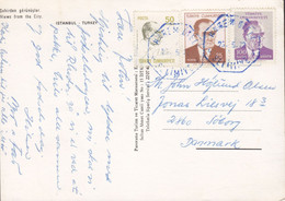 Turkey PPC Istanbul Views From The City WAREM ÖTELI Selimiye 1972 (Purple Cancel) SØBORG Denmark 3x Atatürk (2 Scans) - Lettres & Documents