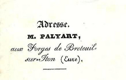 1838 ENTETE Forges De Breteuil Sur Iton  Eure M.Palyart USINES DE BRETEUIL CONCHES Condé Lapoulitière Lallier Lyre Rugle - 1800 – 1899