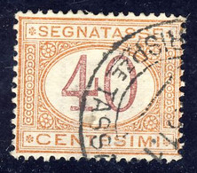 Segnatasse 1° Emissione - 1870/74 - 40 Cent. Ocra E Carminio  (Sassone ST8) - Taxe