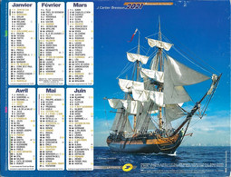 Almanach Du Facteur 2021 - Charente - éd. J. Cartier Bresson - Voiliers (5 Mâts Royal Clipper / 2 Mâts Ancien) - Grand Format : 2001-...