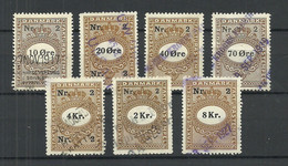 DENMARK Dänemark Lot Old Documentary Stamps Tax Revenue Stempelmarken O - Revenue Stamps