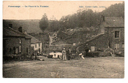 Pussemange - La Place Et La Fontaine - Animée - Ed: Victor Caën - Circulé: 1911 - 2 Scans - Vresse-sur-Semois