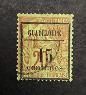 COLONIES FRANCAISES - GUADELOUPE - YT 4 Type V (voir Description) - Oblitéré Used - Plusieurs Dents Courtes - Cote 180E - Gebraucht