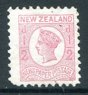 New Zealand 1873 Newspaper Stamp - Wmk. NZ - P.10 - ½d Pale Dull Rose MNG (SG 143) - Ongebruikt