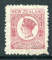 New Zealand 1873 Newspaper Stamp - Wmk. Star - P.12½ - ½d Pale Dull Rose HM (SG 149) - Ongebruikt