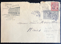 FRANCE COLONIES Lettre Avec N°14 Du LEVANT & France N°87 X2 Utilisés à PARIS !! Obl Dateur Pl De La Bourse RR - Cartas & Documentos