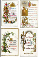 IMAGES RELIGIEUSES 1880-1882- LOT DE 4 IMAGES - Prières   - Dorures - Style Enluminure - - Andachtsbilder