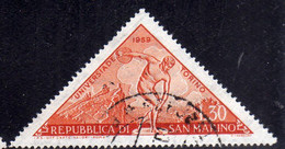 REPUBBLICA DI SAN MARINO 1959 UNIVERSIADI DI TORINO WINTER OLYMPIC GAMES TURIN LIRE 30 USATO USED OBLITERE' - Usati