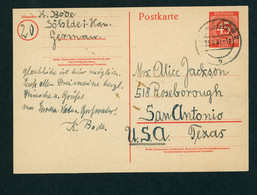 Alliierte Besetzung Ganzsache P955I Gelaufen Hildesheim - USA - Enteros Postales