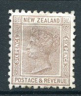 New Zealand 1882-1900 Second Sideface - P.10 - 6d Brown - Die II - MNG (SG 224b) - Ungebraucht